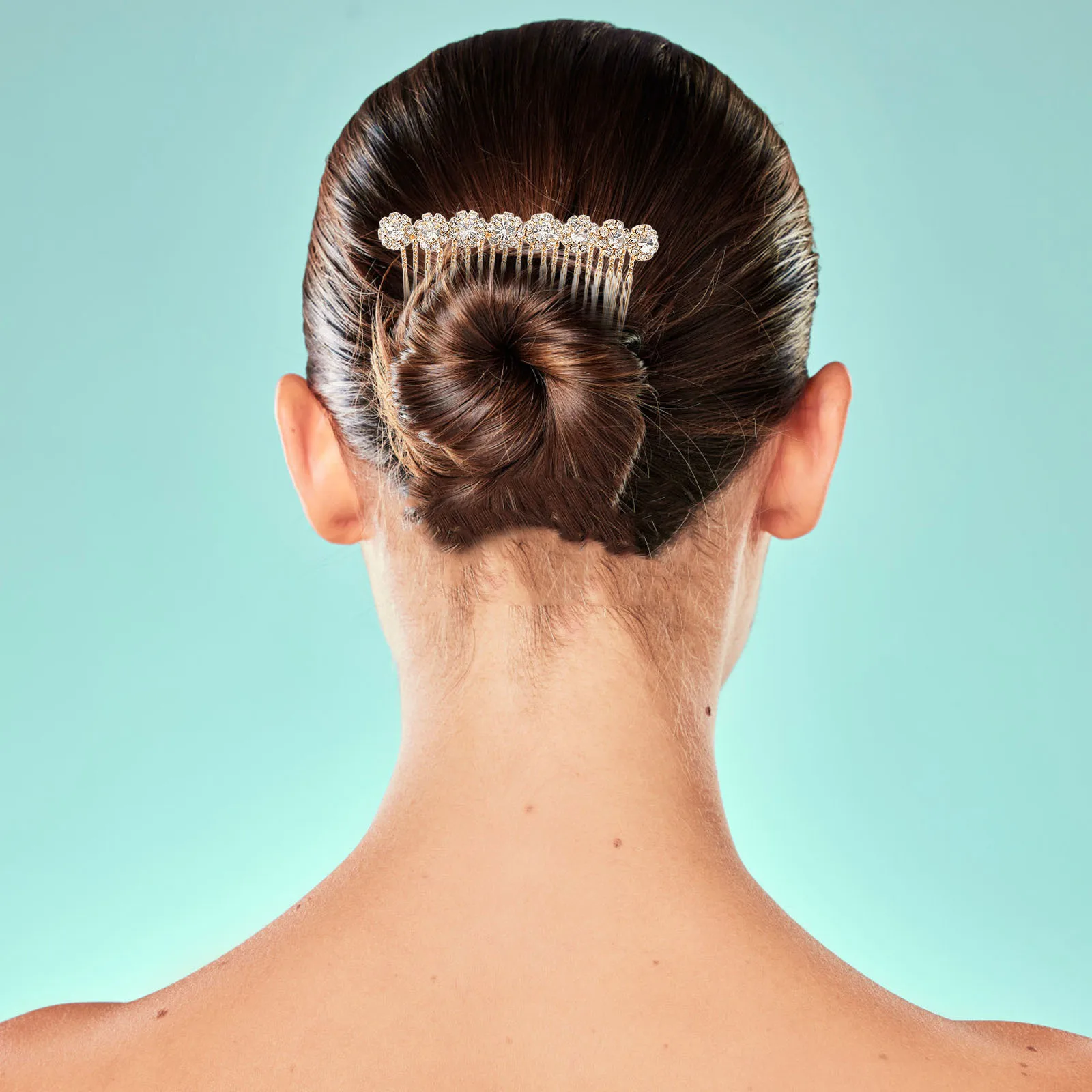 

4pcs Clips: Sparkling Rhinestone Floral Metal Side Combs For Bridal Wedding Hair Styling Accessories Brides