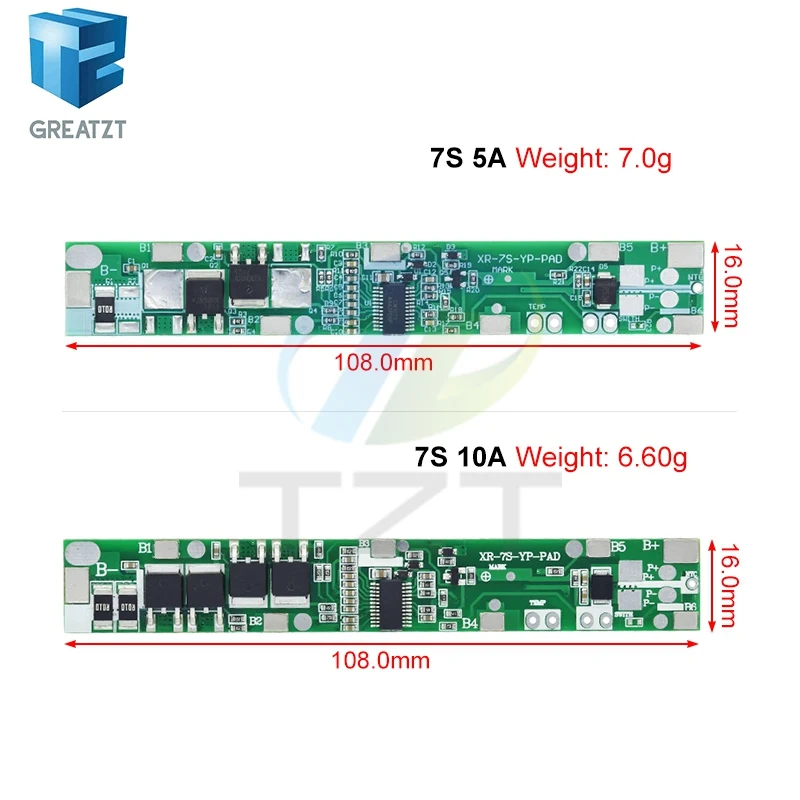 7S 24V 5A 10A BMS Protection Circuit Board Charge Protec Plates Charging Module for Lithium Battery Pack Power Bank E-bike