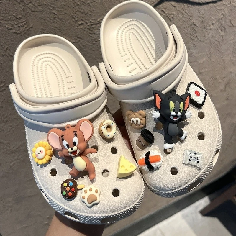 12Pcs/set Tom and Jerry set Anime Character for Cute Cartoon Shoe Charms Decoration Accessories for Classic Clog Festival Gifts