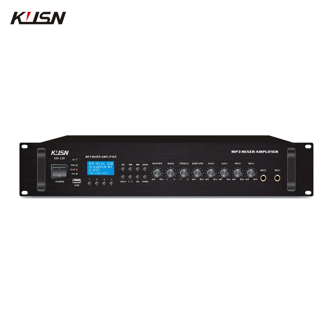 130W 2U Power Mixer Amplifier Professional Audio  Amplified Mixer Sound MixerWith MP3 Blue Tooth Fm Radio for PA System