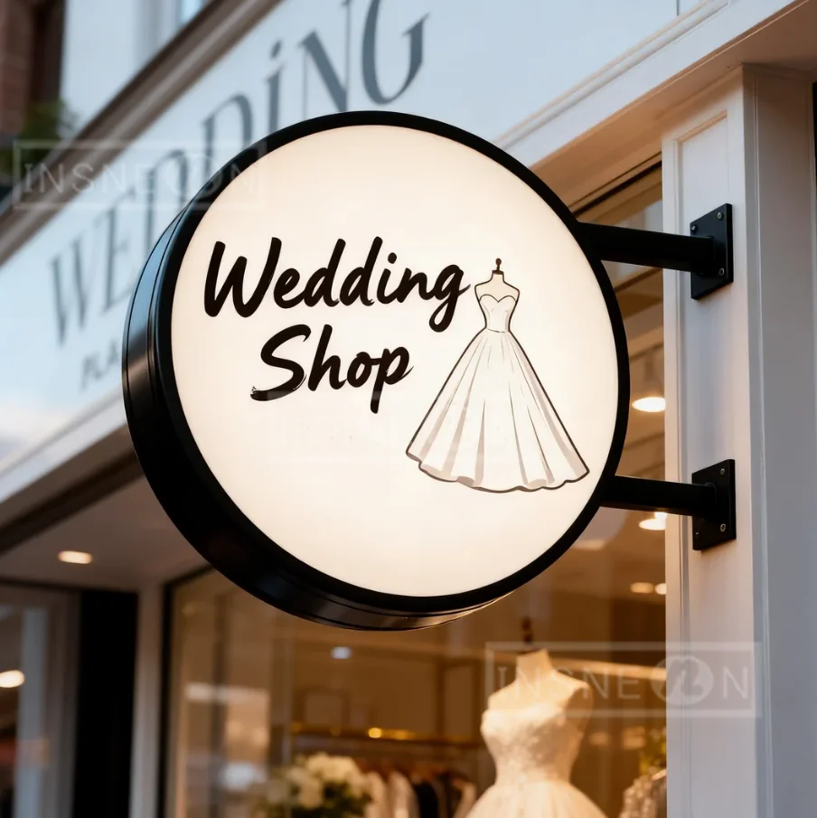 

Двусторонняя световая вывеска для свадебного магазина, наружная рекламная вывеска с подсветкой, водонепроницаемая световая вывеска для бизнеса