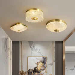 Modern Minimalist Bedroom Room Dining Hall Aisle Corridor Light Balcony Home LED Copper Glass Ceiling Lights