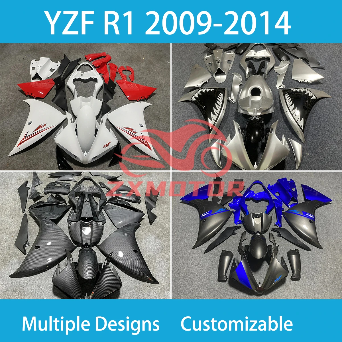 

Комплект обтекателей для мотоцикла YAMAHA YZFR1 09 10 11 12 13 14 YZF R1 2009-2014