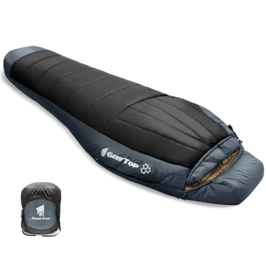 

Portable Mummy Sleeping Bag with Graphene Lining for Adults Cold Weather 27°F to 40°F Lightweight and Water-Resistant Warm Comp