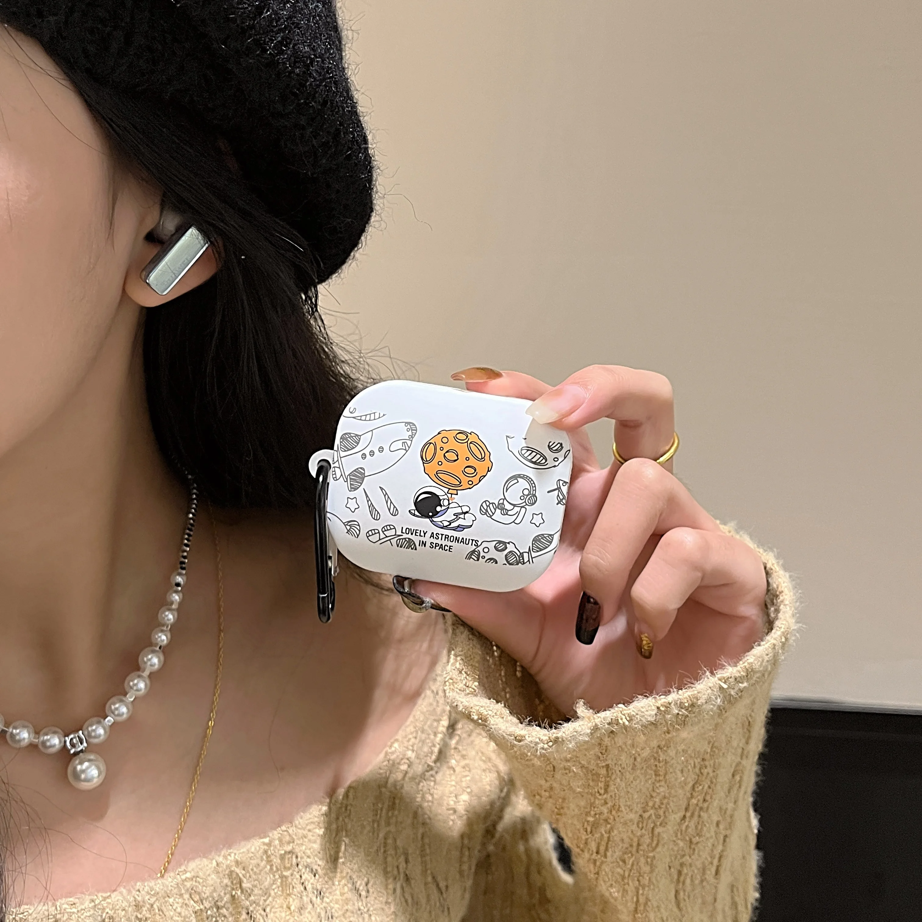 Astronaut Crystal Stickers Earphone Case For Xiaomi Redmi Buds 5 Wireless Bluetooth Headphone Cute Space Man Protective Cover