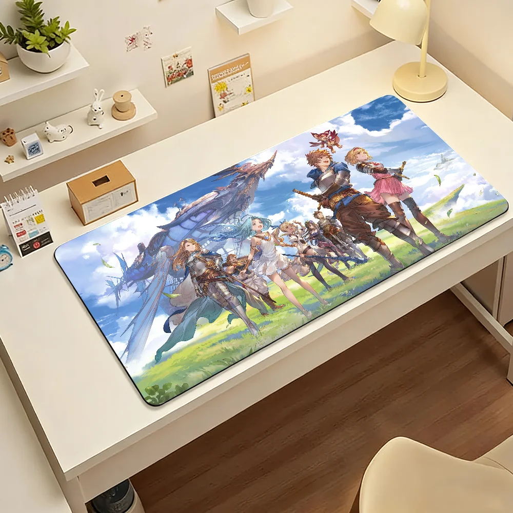 Game Granblue Fantasy Mouse Pad Large Non-Slip Waterproof Mat Stitched Edge Keyboard Pad for Gaming Daily Office