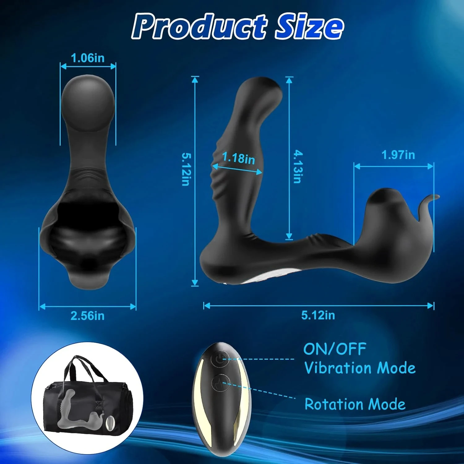 360 Rotating Male Prostate Massager Anal Vibrator Remote Control Prostate Stimulator Butt Plug with Cock Holder Sex Toy for Man