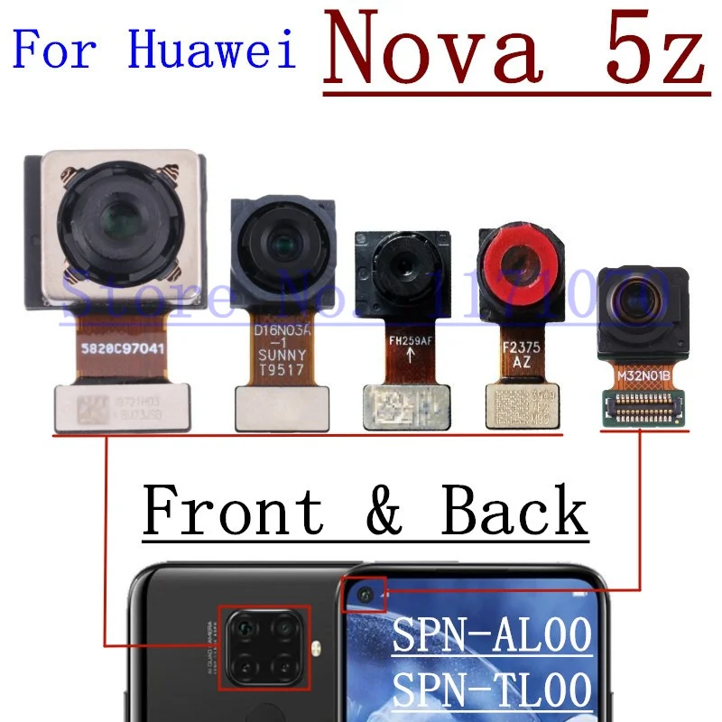 Original Tested Back Big Rear Main Camera Module For Huawei Nova 5T 5z Nova5T Nova5z Small Facing Front Camera Flex Cable