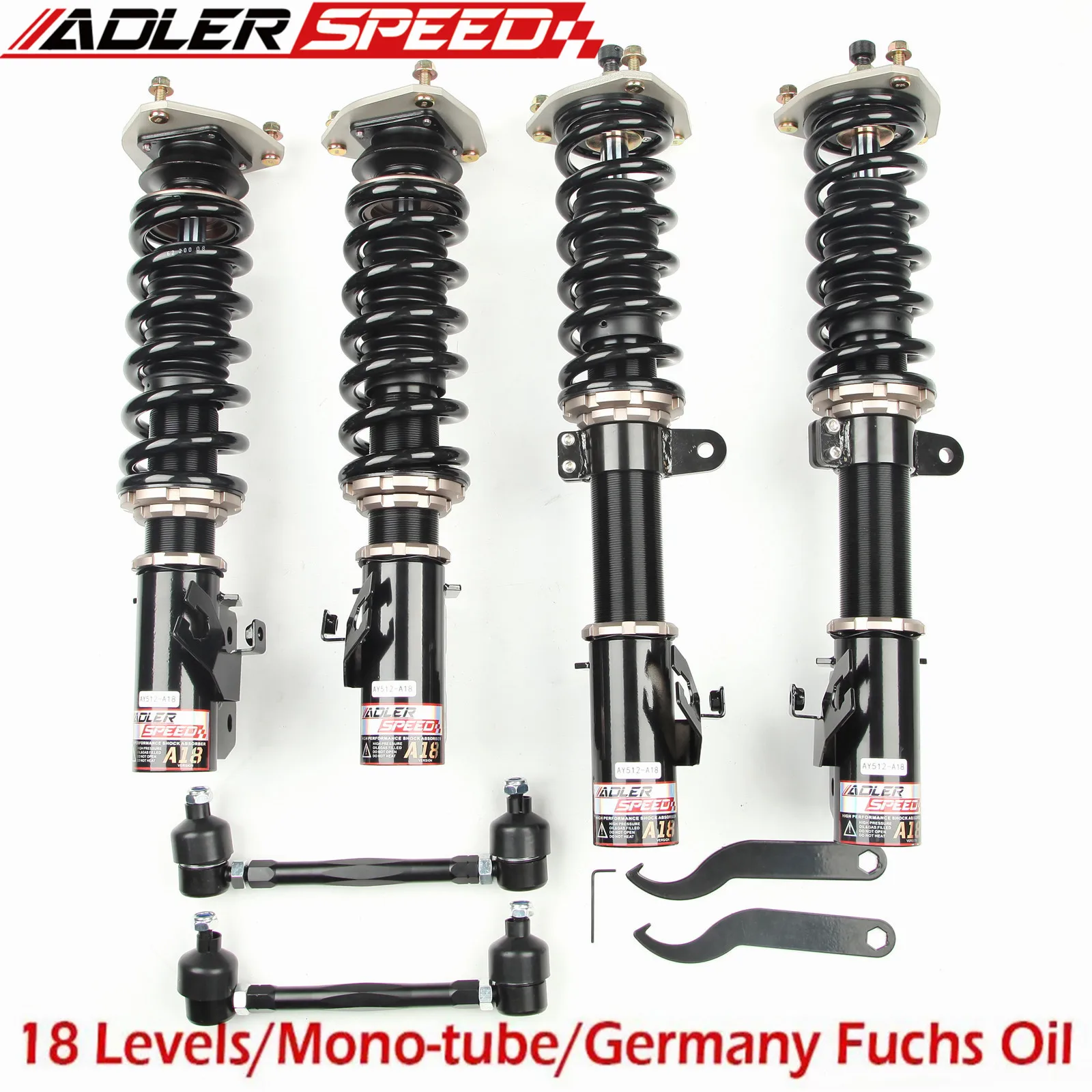 ADLERSPEED Coilovers for 91-94 Nissan Sentra B13 18 Ways Adj.Height Lowering Kit