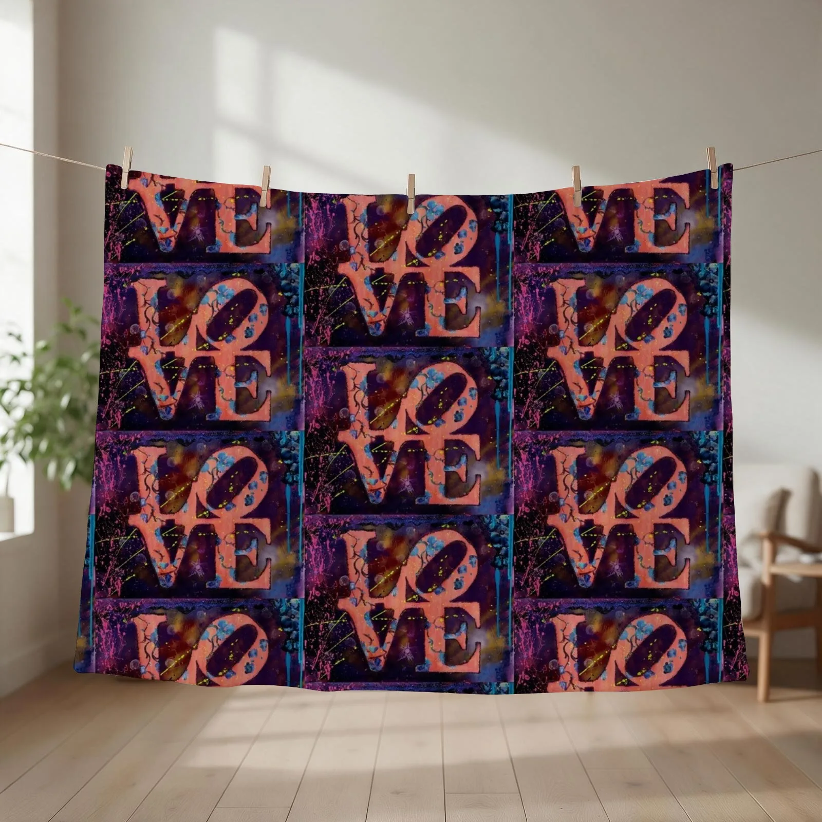 Love After Dark Throw Blanket Flannel Beach Large wednesday Blankets