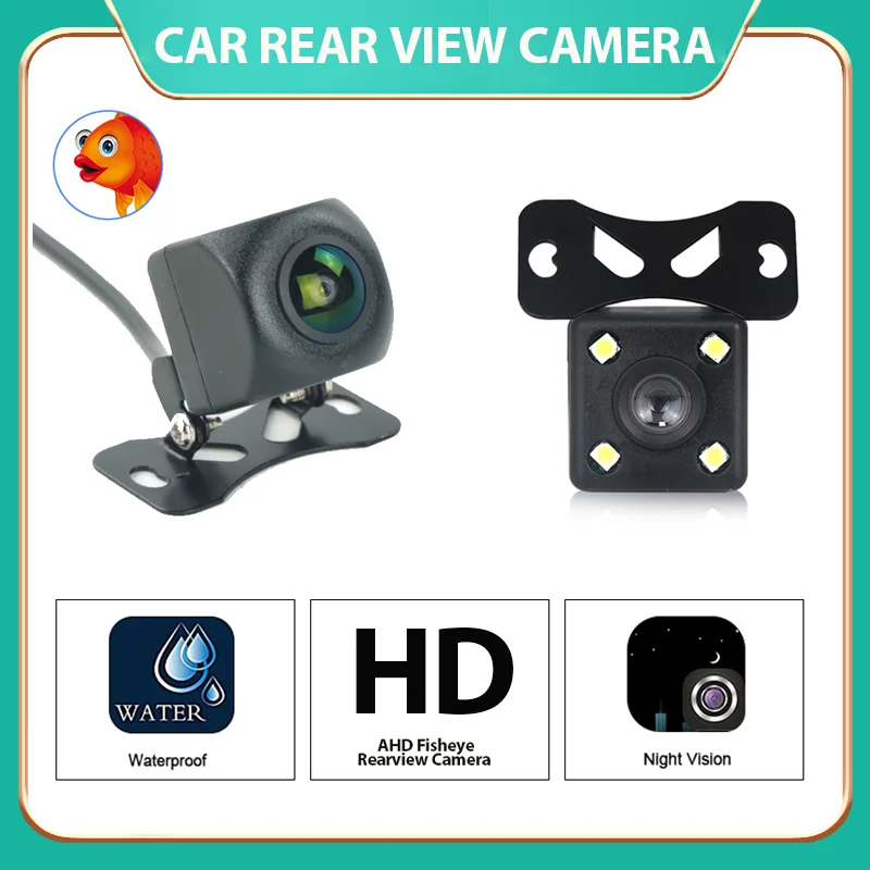 1080P Car Rear 170 Degree High-Definition Image Fisheye Camera 4 LED Night Vision Reversing Auto Waterproof Parking Monitor