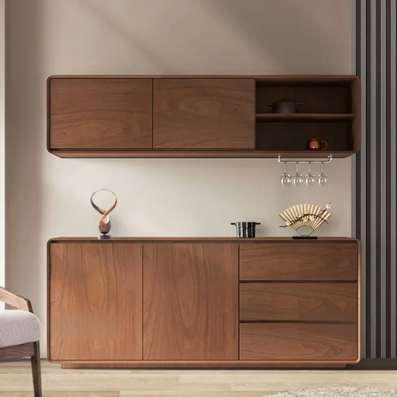 

Simple solid wood multi-functional kitchen tea cabinet