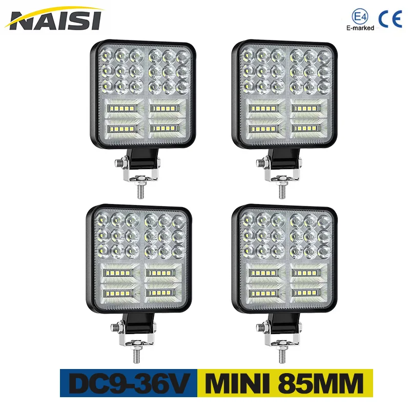 Off Road MINI 85MM Led Light 12V 24V Square 38LEDs Led Pods Combo  Lights for ATV Trucks SUV Barra LED Headlights