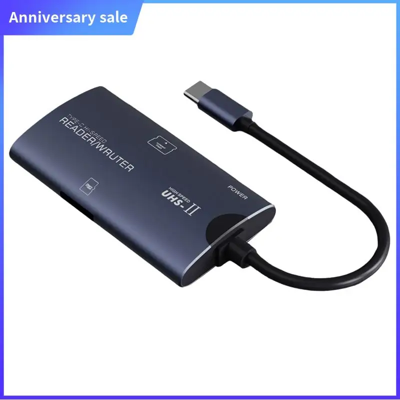 قارئ بطاقات CF متعدد الوظائف عالي السرعة من النوع C (TF + CF) TF قارئ بطاقات من سبائك الألومنيوم للكمبيوتر المحمول اثنين في واحد