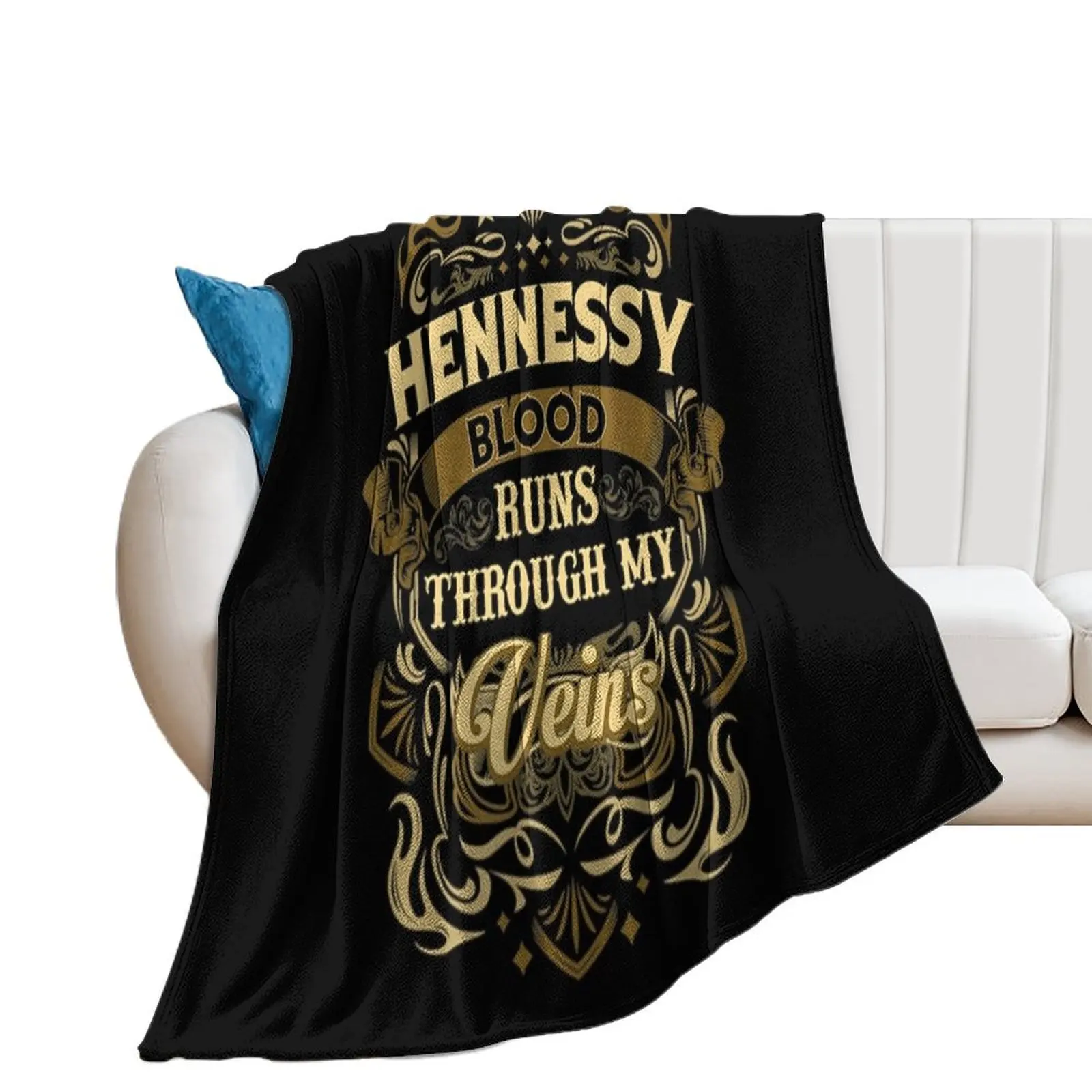 

HENNESSY Blood Thru My Veins Throw Blanket Decorative Sofas warm for winter Camping Blankets