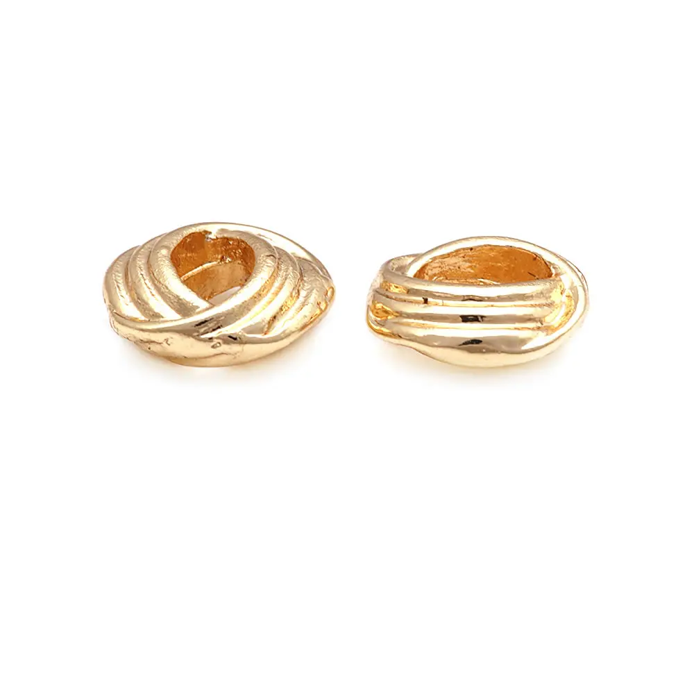 4MM 6MM 18K Goldfarbene Messing Runde Gedrehte Kreisförmige Armband-Abstandhalterperlen Schmuckherstellungszubehör DIY-Zubehör – Detail 12