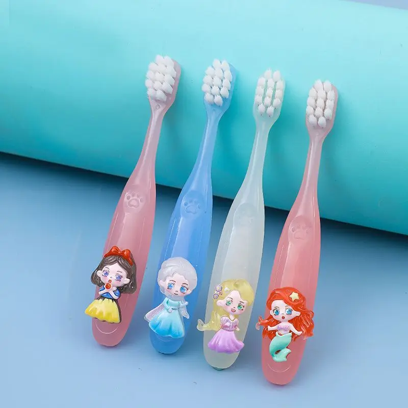 New Elsa Cartoon Peripheral Cute Children's Toothbrush Elementary School Students Soft-bristled Mouth Guard Cleaning Toothbrush
