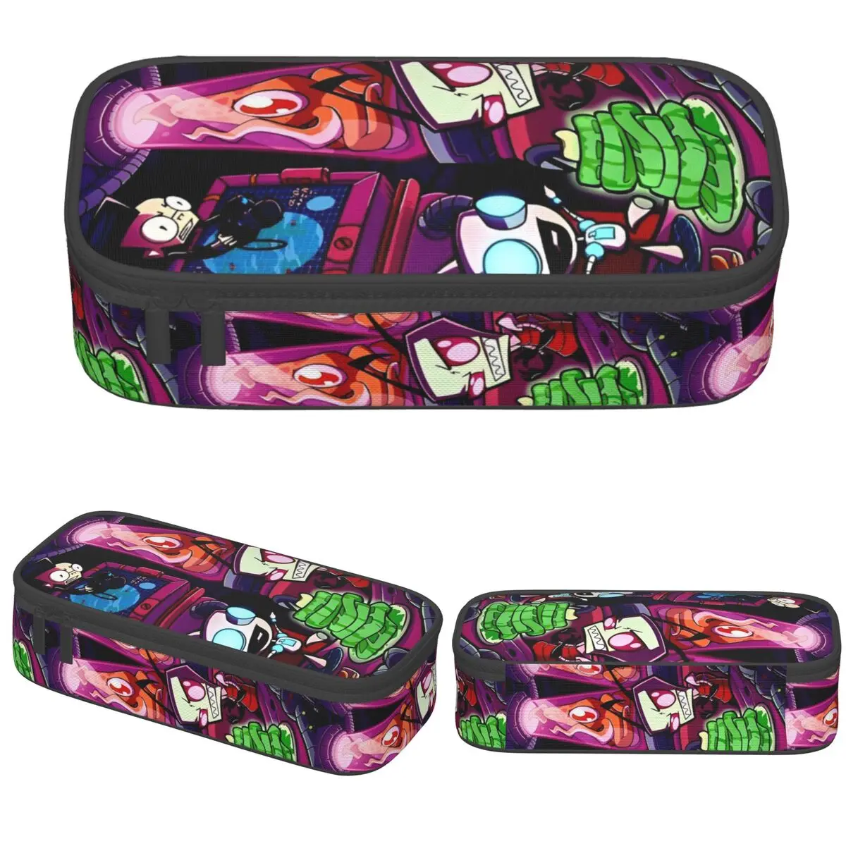 Cute Invaders Zims Pencil Case Dark Comedy Horror Cartoon Pencil Pouch Pen Kids Makeup Bags School Supplies Gifts Stationery