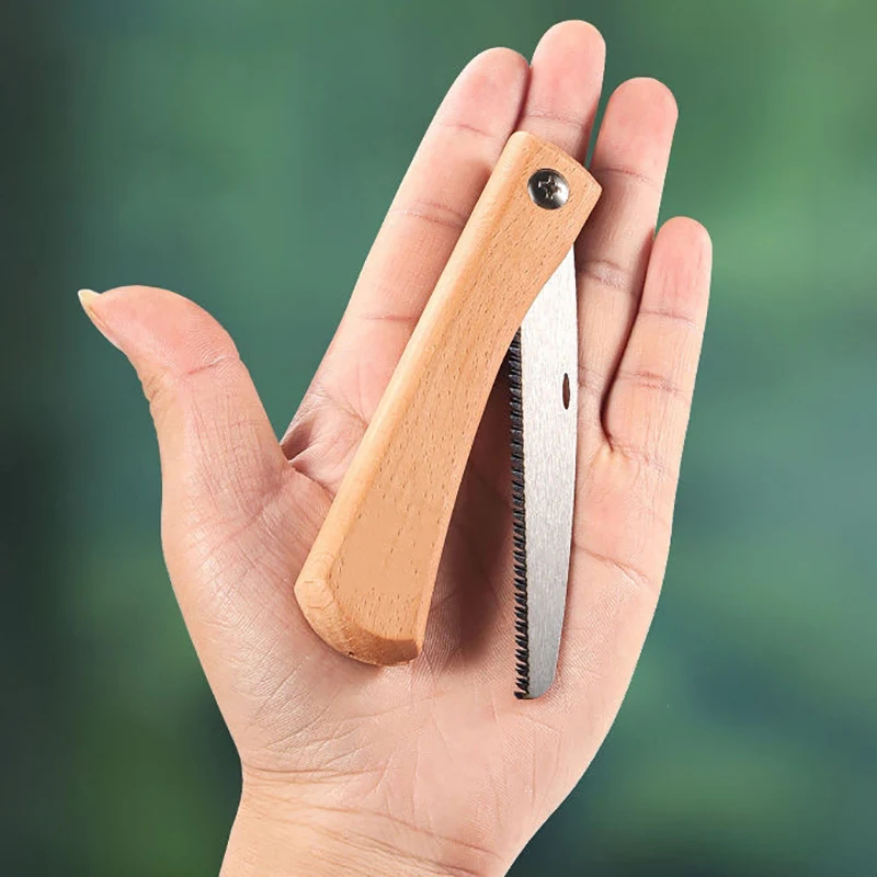 Mini Folding Manual Saw Non-slip Wooden Handle Pull Foldable Saw Flush Cut Trim Saw For Handsaw Woodworking Plastic Cutting Tool