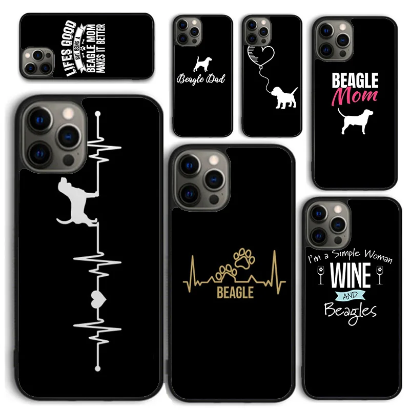 Чехол для телефона Cute Beagle Mum Dog для iPhone X XS XR 16 PRO MAX 15 14 PLUS 11 12 13 mini Back Cover Fundas Shell