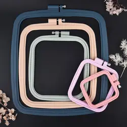 Plastic DIY Embroidery Hoops Square Shape Cross Stitch Hoops Frame Ring Household Craft Embroidery Set Sewing Accessories 5 Size