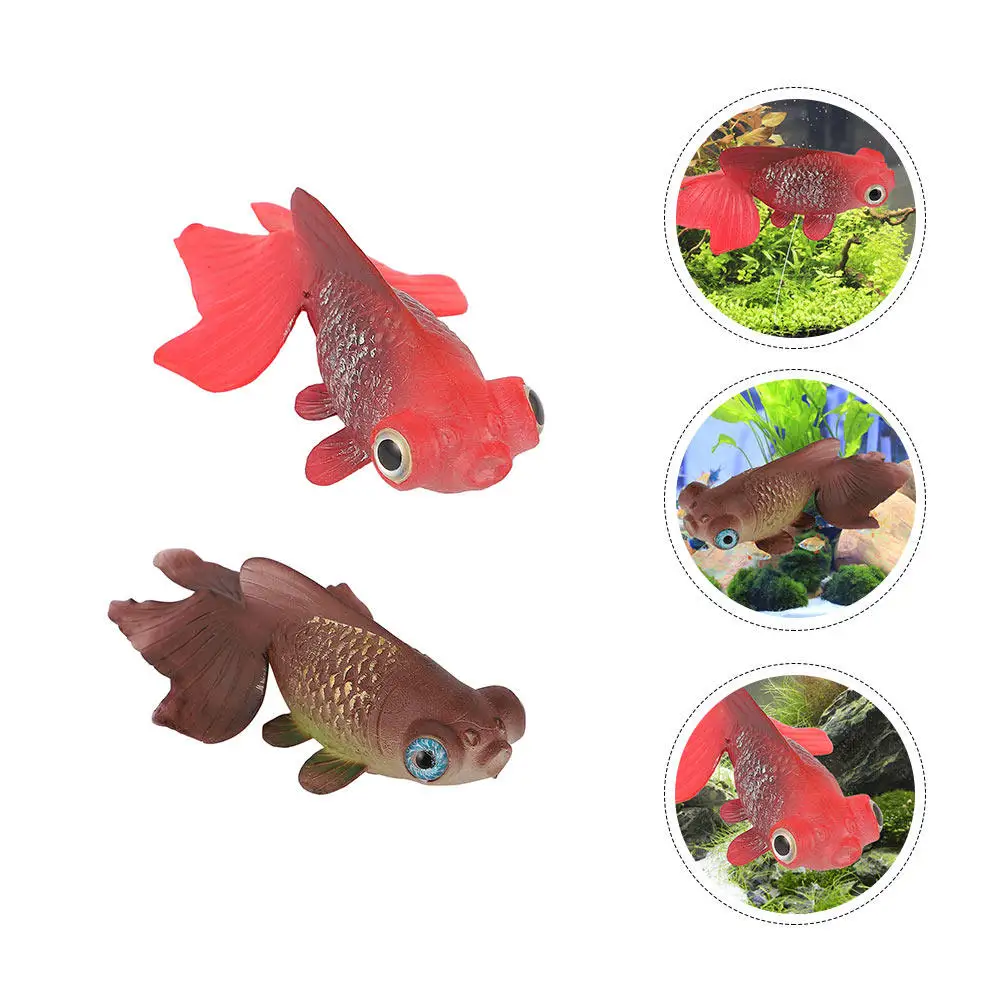 

2Pcs Simulation Luminous Goldfish Aquarium Decoration Artificial Fish Ornament Fluorescent Fish Tank Landscaping Ornament