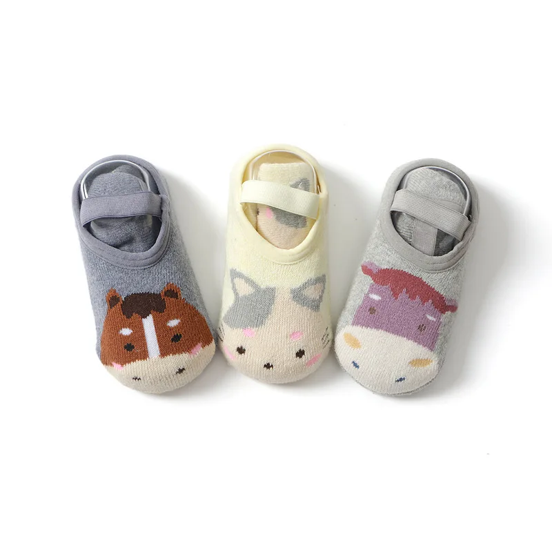 Breathable & Non-Slip Soft Sole Socks for Babies Infant Toddler Grip Footed Booties with Anti-Skid Dots, Cute First Walkers