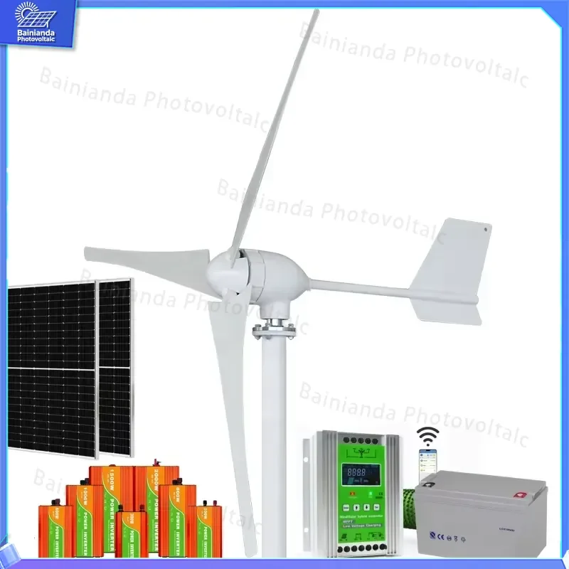800W 1000W 2KW 3KW 5KW Wind Turbine Generator Low Start Speed Windmill Power System for Home Outdoor Garden Energy Saving