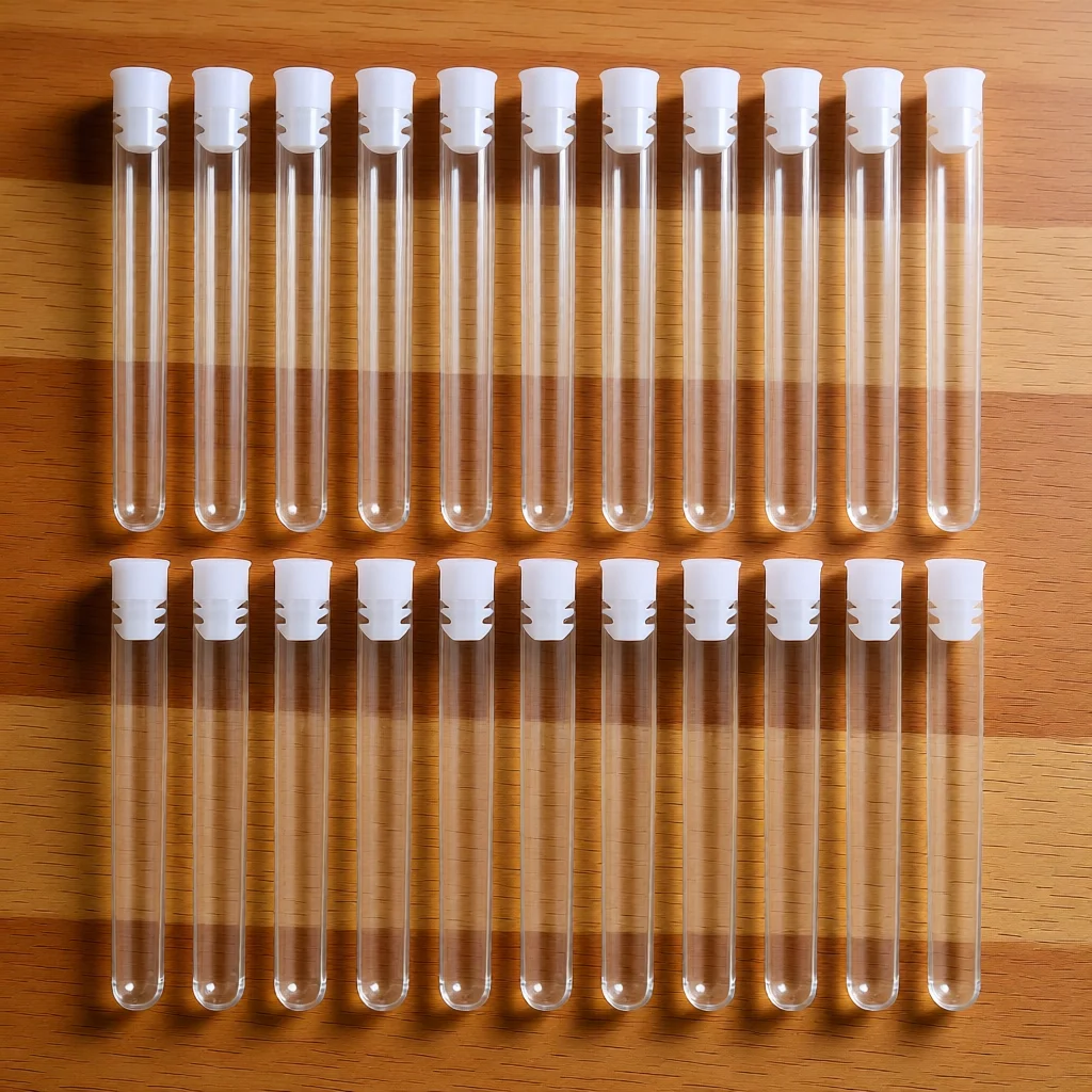 

100Pcs Plastic Test Tubes Transparent Durable Leakproof Scientific Storage Containers for Samples Lotion Gels Travel Use