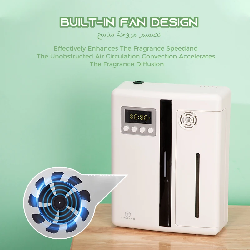 NAMSTE Bluetooth Room Aromatherapy Machine Wall-Mounted Hotel Air Freshener Essential Oil Diffuser Built-In Fan Electric Home