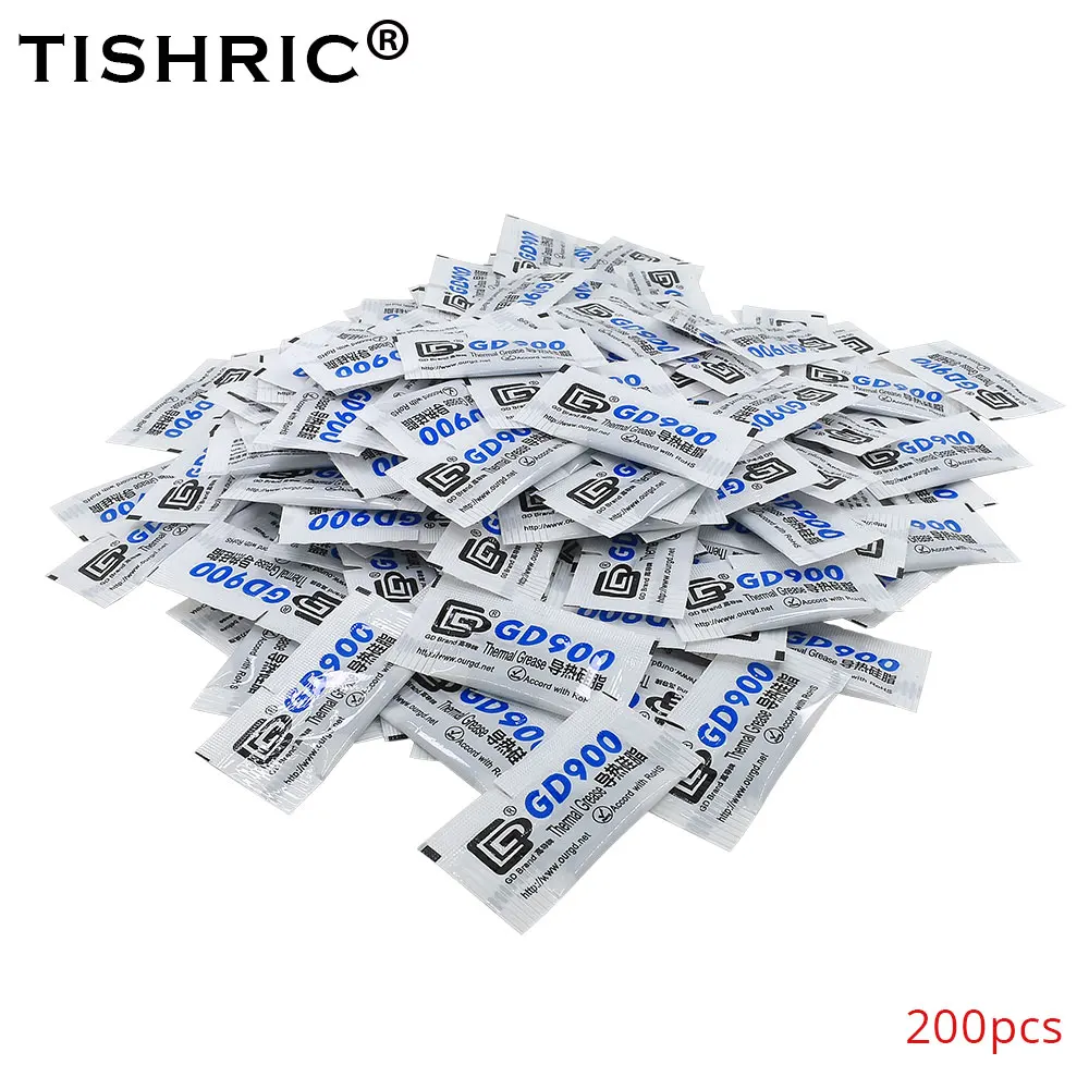 

200PCS 0.5g Thermal Grease GD900 Thermal Pad For GPU Heatsink Thermal Paste For Processor GD 900 Plaster CPU Cooler Cooling