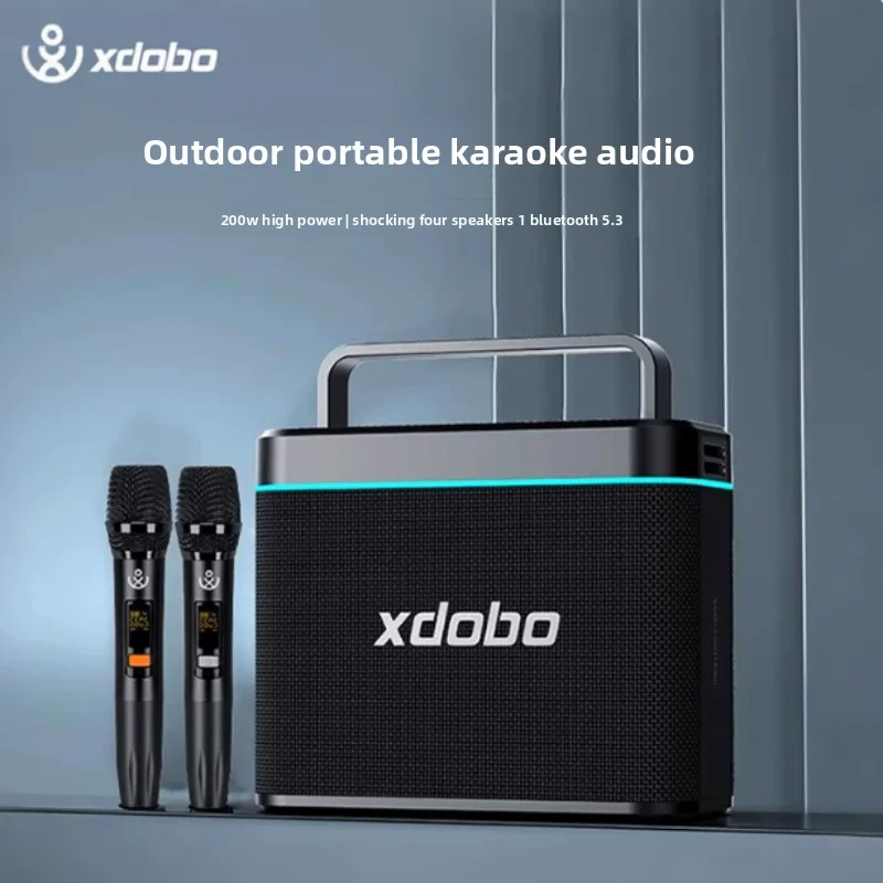 For XDOBO Truth Bluetooth Speaker, 200W Portable Outdoor Subwoofer with Karaoke Mic & IPX6 for Party Camping