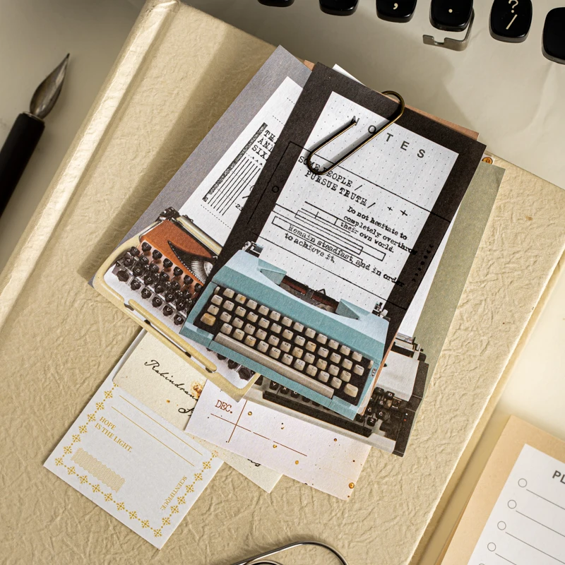 Journal GO 50pages Vintage Typewriter Themed Note Book Retro Planner Schedule Memo Pads Journaling Material Paper view 5