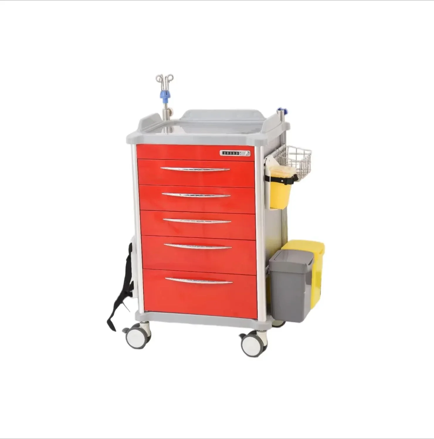 High-quality aluminum infusion trolley Therapeutic care trolley with wheels Hospital furniture
