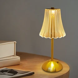 Crystal Led Table Lamp Rechargeable Book Light Night Light for Reading Bedside Bedroom Atmosphere Retro Hotel Bar Decor Dimmable