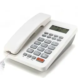 Desktop Corded Telephone Landline Phone with Calculator, Hands-Free Dialing, LCD Display, Adjustable Volume & LCD Brightness