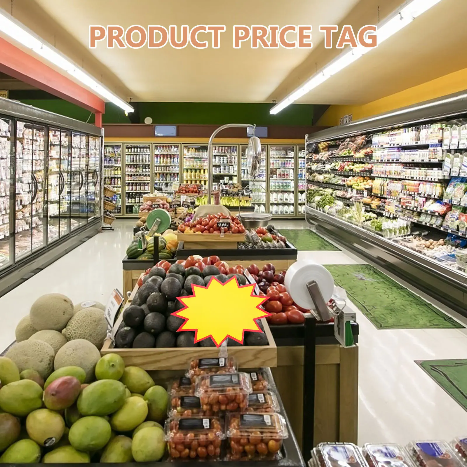 

50 шт., бумага по рекламной цене, большой размер, расширенная видимость, розничная торговля, знаки для длительного использования, бирки для распродажи в супермаркете