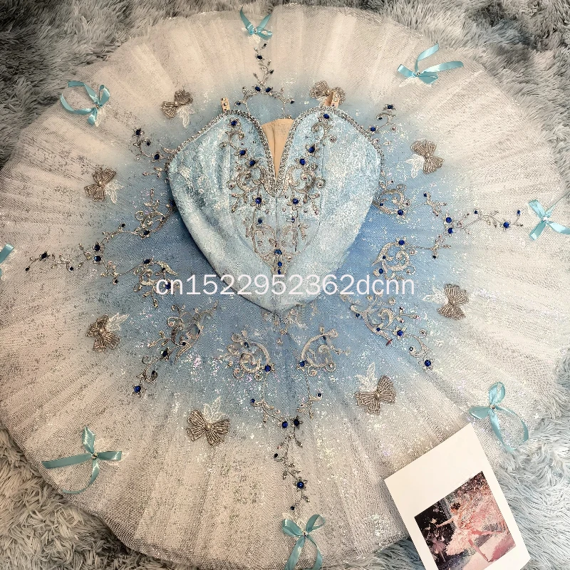 Ballet Bluebird Silver Fairy Variation Tutu Adult Children's Performance Dress Performance Skirt Blue Customizable