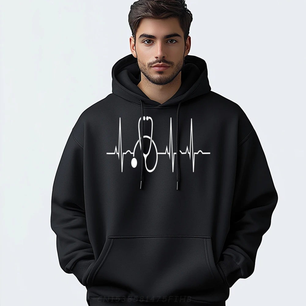 

Stethoscope Heartbeat Ekg Nurse Medical Doctor Cool Nursing Men Pullover Hoodies High Quality New Gifts For Men Large Size Gift