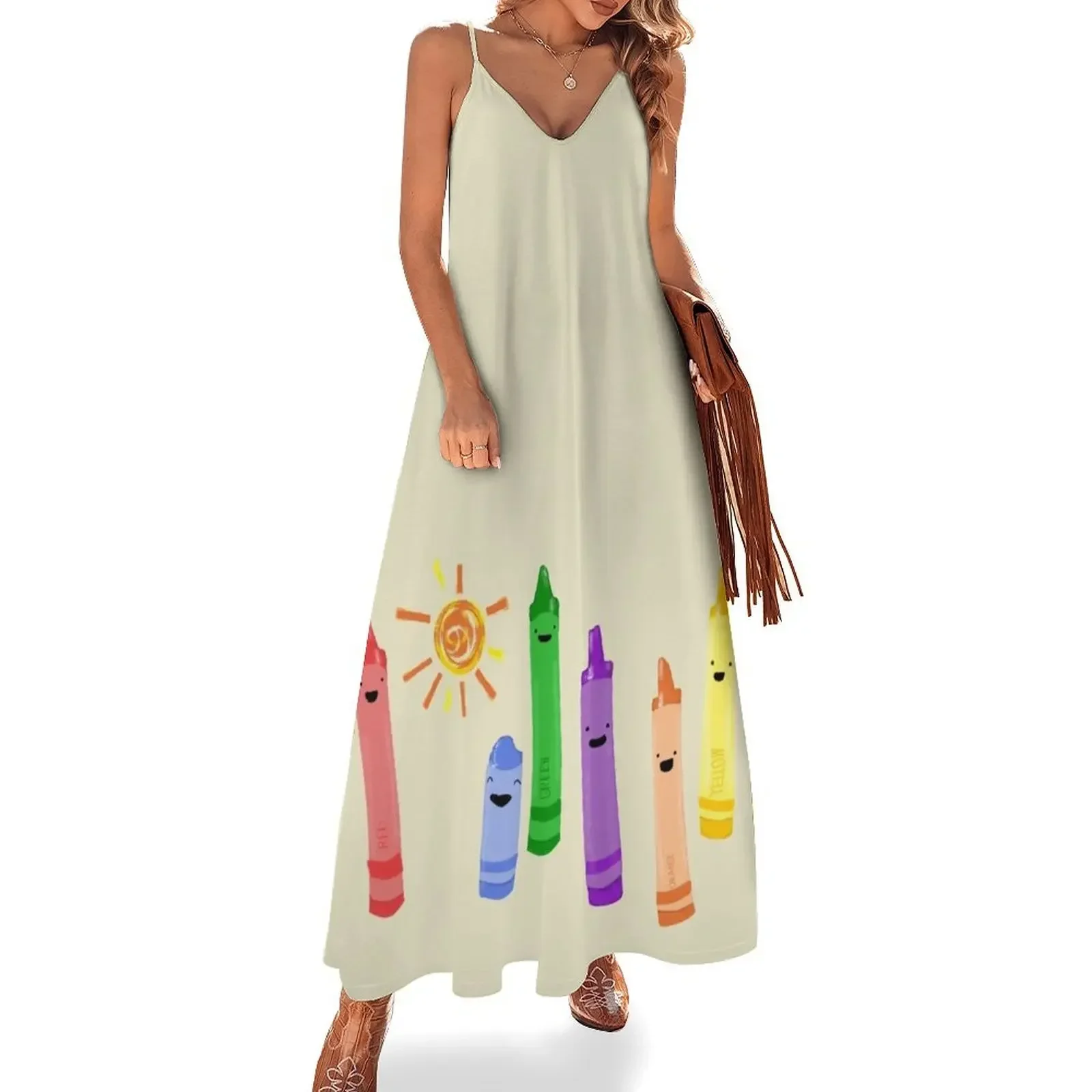 

Copy of Crayons that won’t quit Sleeveless Dress chic and elegant evening dress Women dresses summer Dress