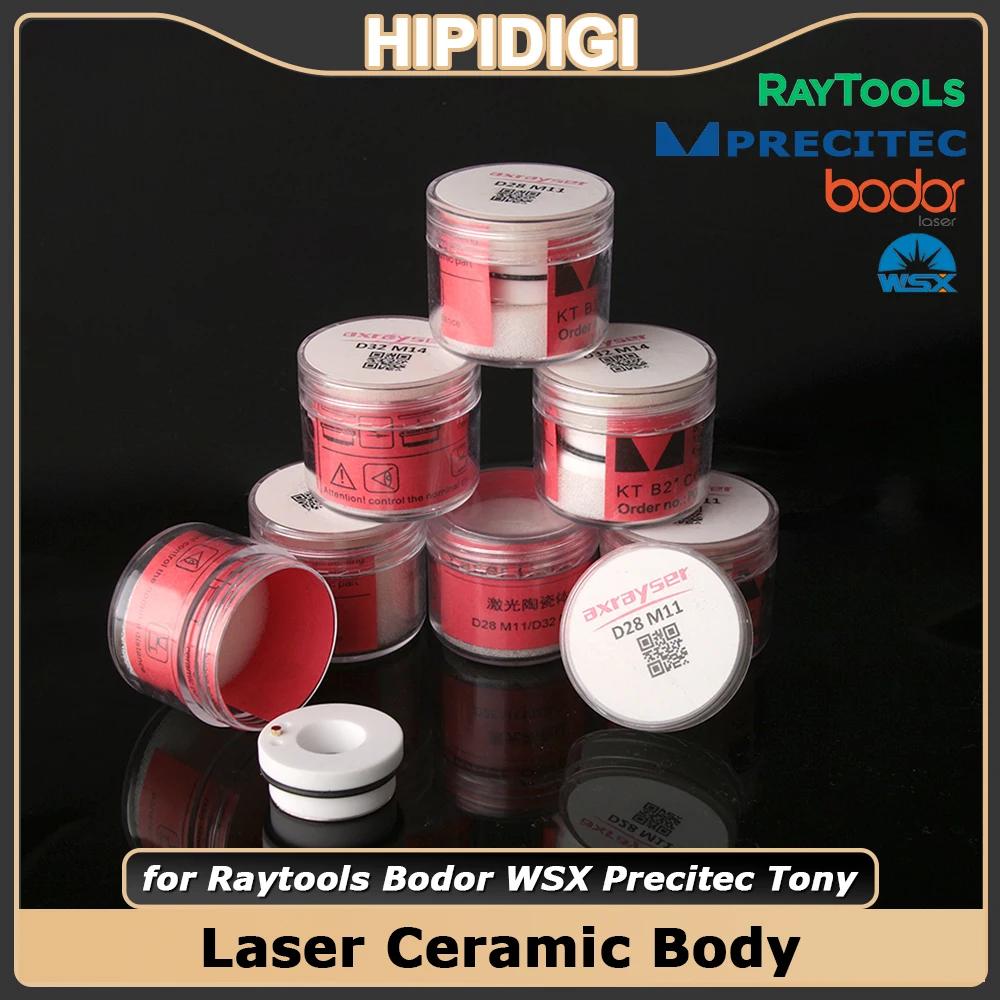 

Fiber Laser Ceramic Body Nozzle Holder Dia.28 D32 Signal Transmission for Precitec Raytools Bodor WSX TONY Laser Cutting Machine