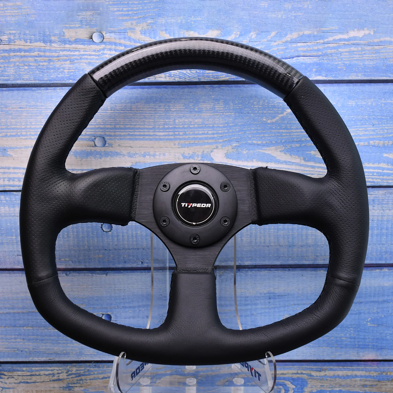 

Tiypeor Genuine leather and carbon fiber material Car Racing Steering wheels Drifting Sport Auto Steering Wheel with Accessories