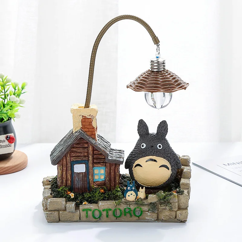 Anime Hayao Miyazaki  Spirited Away Wooden Grass House Nightlight Home Decoration Gift Creative Student Ornaments Model Children