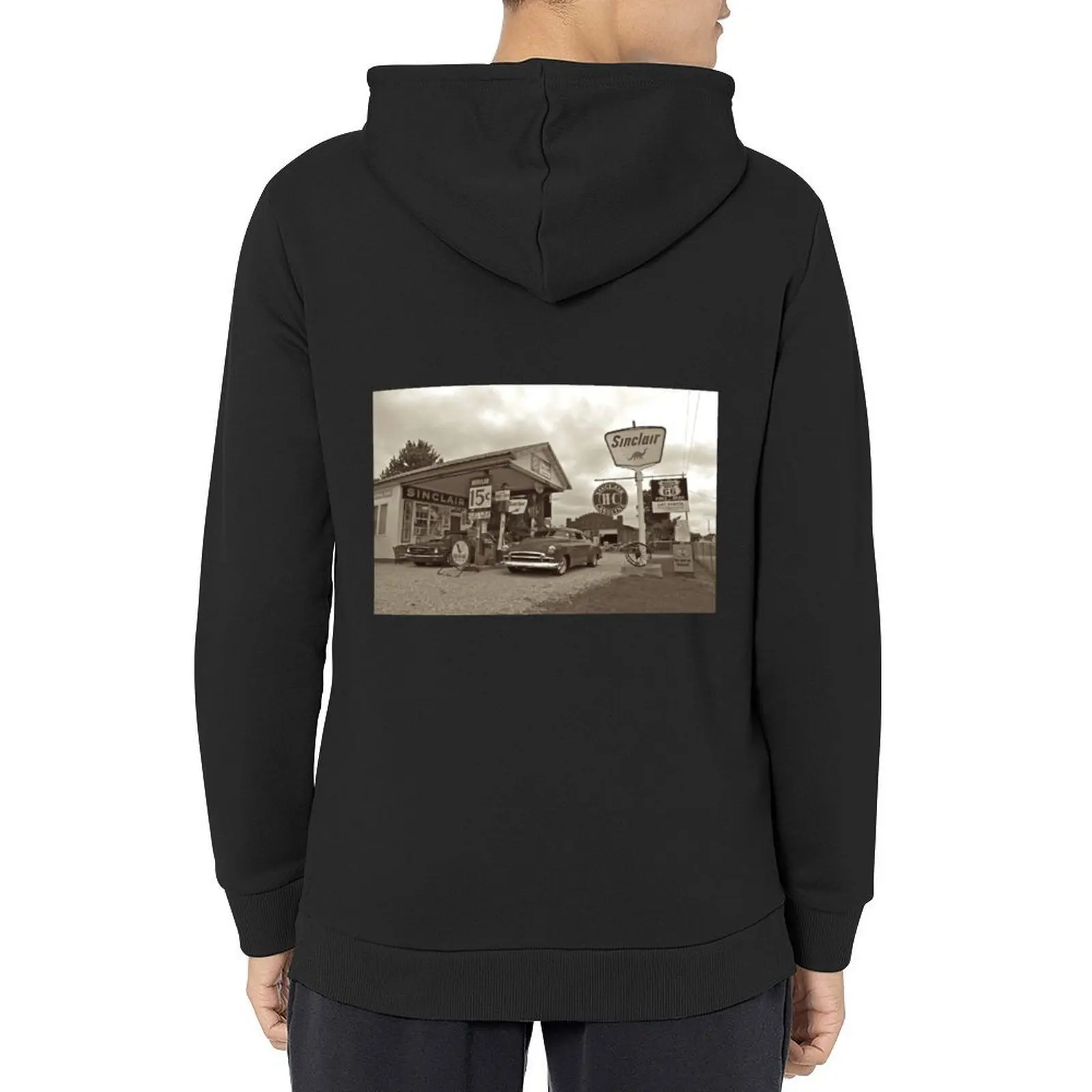 

Old Gas Station Hoodie men's sweat-shirt set men clothing mens clothing japanese style new in hoodies and blouses