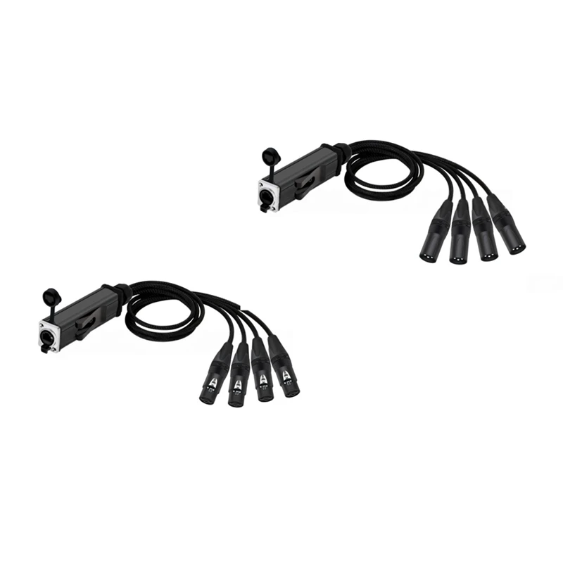 Super Sale 1Pair STP RJ45 Cat5/6 to 4 Channel XLR 3Pin Multi Network Extender for Live Stage Audio Lighting Audio Recording Stud