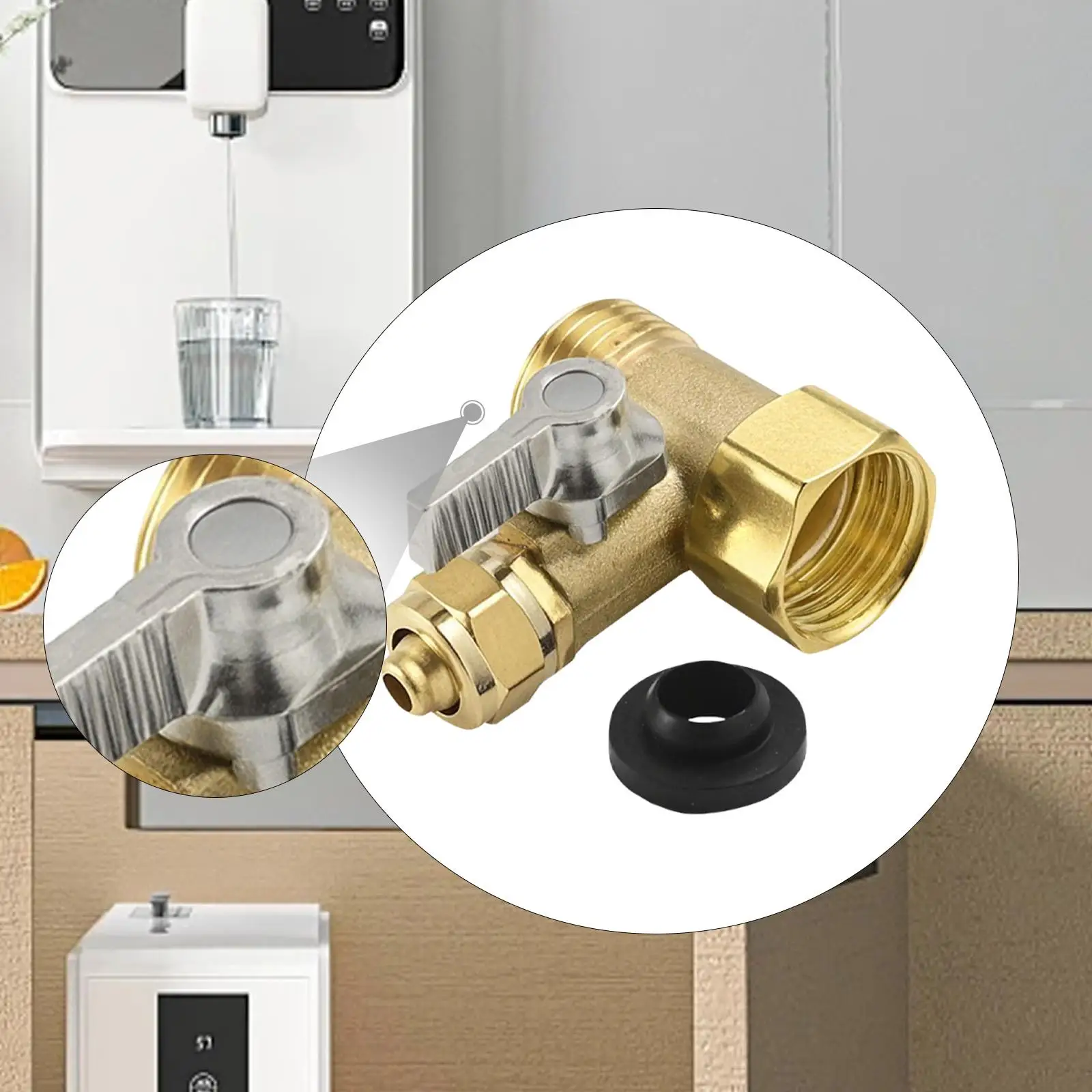 3/8inch Water Purifier Inlet Ball Valve Switch Solid Easy Connection with Handle Replace Parts Direct Drinking Machine Valve