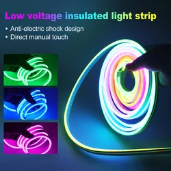 12V 24V RGB Neon Light LED Strip Addressable WS2811 84LEDs/m 6x12mm Flex Silicone Rope Rainbow Lamp Home Decoration Waterproof