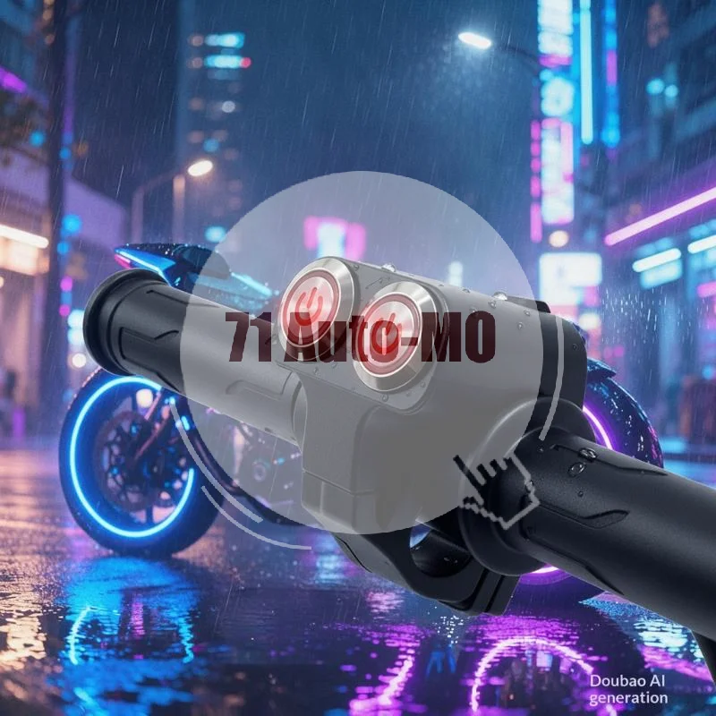 LED Backlight Waterproof Motorcycle Handlebar Switch Universal Durable 1Pcs for Cruiser Motorbike Light Control