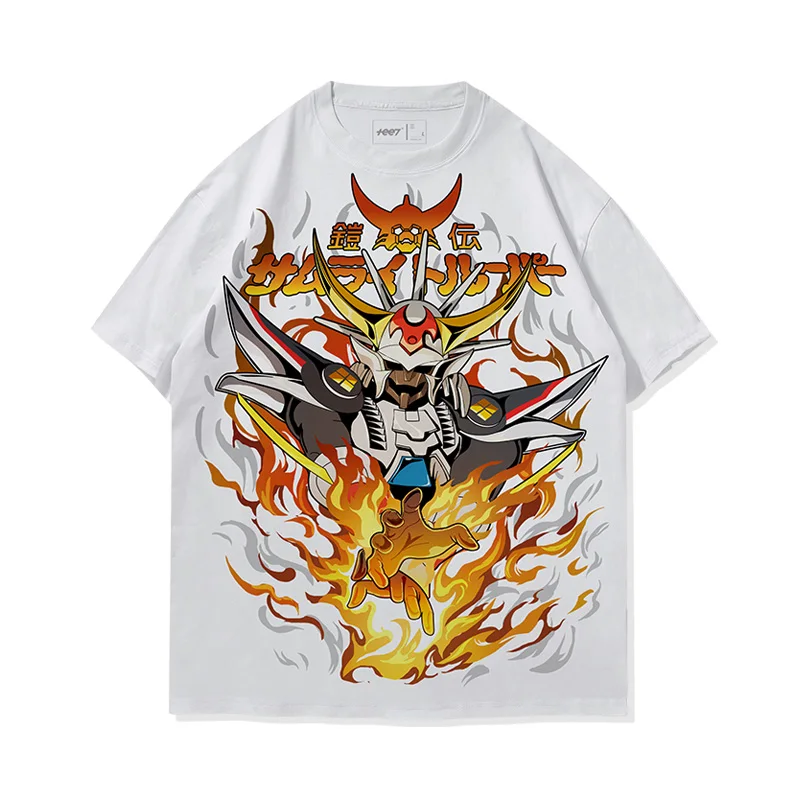 Ronin Warriors Animation Derivatives Sanada Ryo Printed Men's and Women's Summer New Fashion pure Cotton Short Sleeve Top Ins