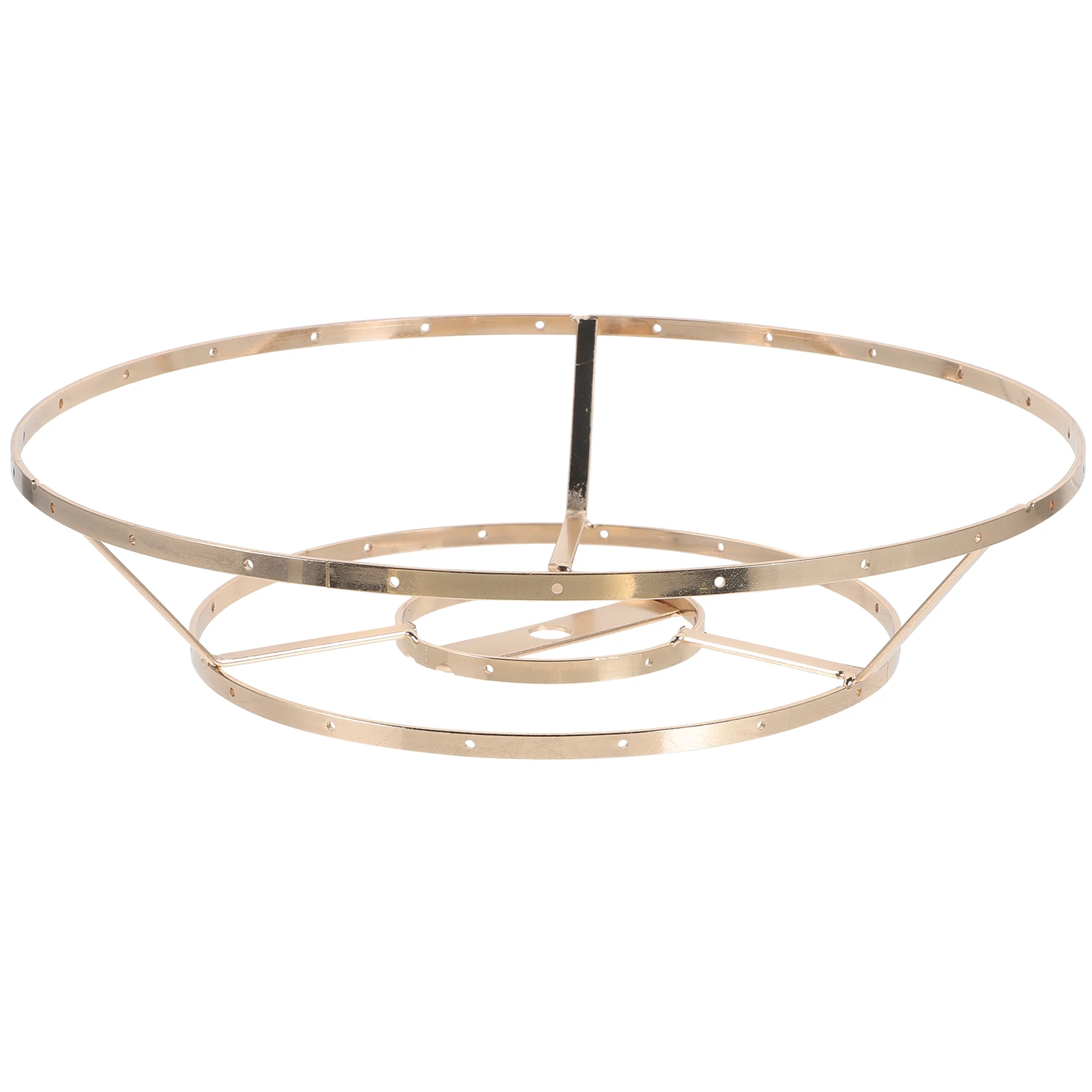 

DIY Lamp Shade Frames Chandelier Accessories 2 Layers Golden Silver 25Dx6H Metal Wire Stable Durable Decorative Lampshade Holder